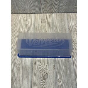 Velveeta Cheese Storage Container Blue Base Clear Embossed Lid BPA Free Reusable